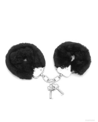 Black Furry Love Cuffs
