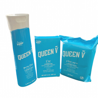 Queen V PH Balanced Bundle: Intimate Wipes, V-Bar, Wipes