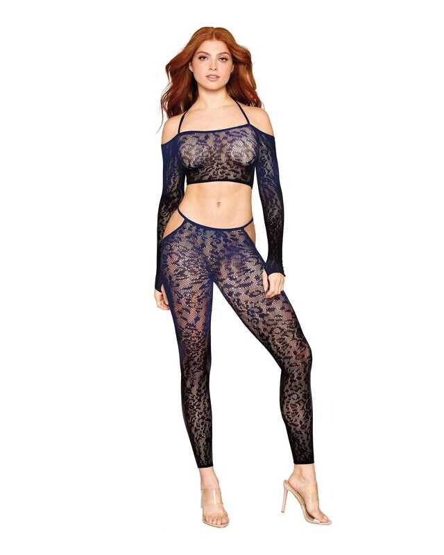 Leopard Print Bralette & Pantyhose Set