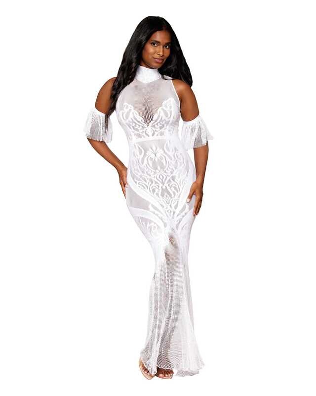 "Honeymoon" White Bodystocking Gown