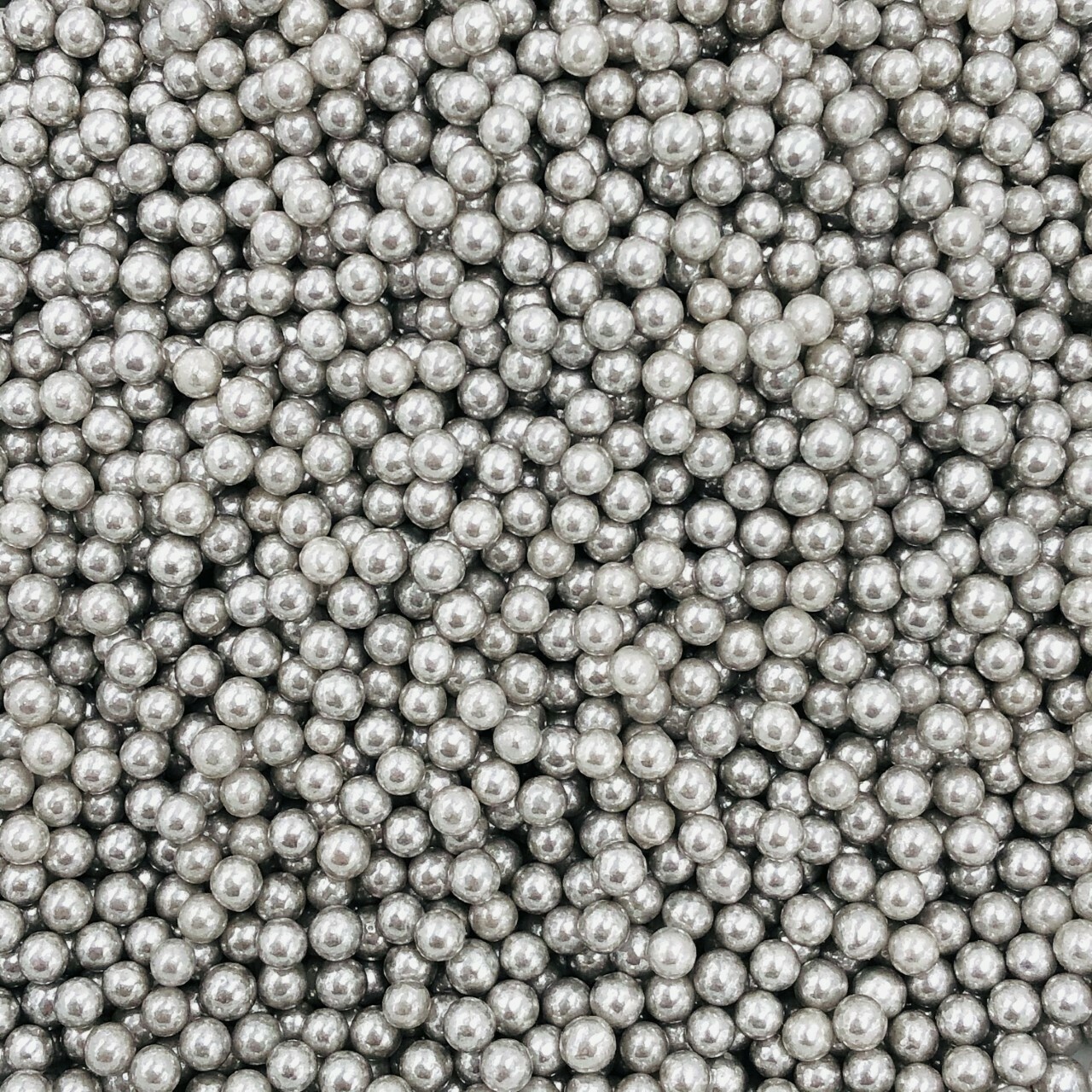 Silver Sugar Pearls 4 mm