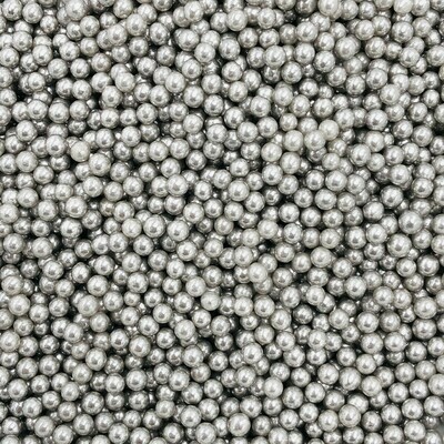 Silver Sugar Pearls 4 mm