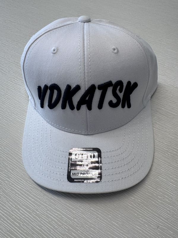 YDKATSK "White/Black" 5-Panel Mid Profile Baseball Cap