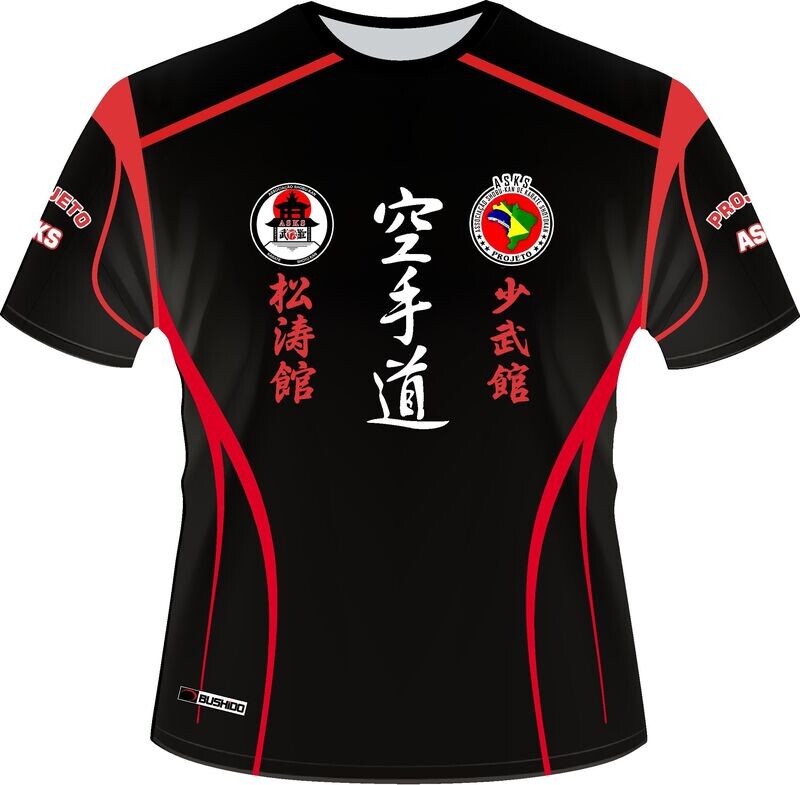Camisa Karate Shobukan Projeto ASKS Preta 1093-1