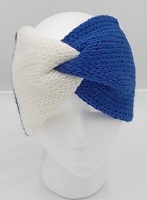 Blue and White Earwarmers/Head Wrap