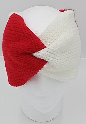 Red and White Earwarmers