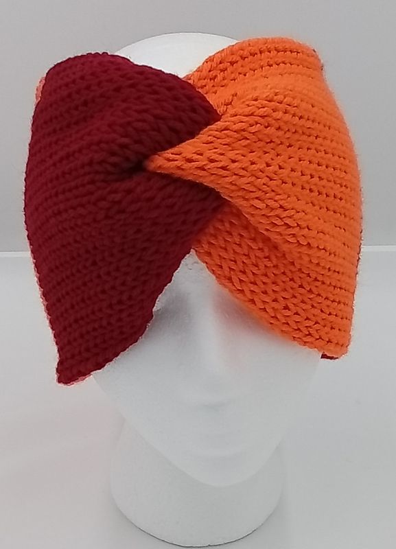 Burgundy &amp; Orange Earwarmers/Head Wrap