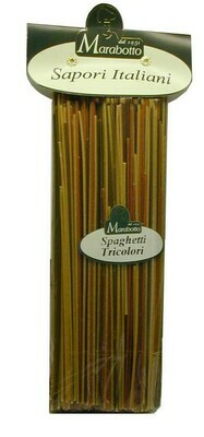 Spaghetti tricolori corti di 
semola di grano duro Marabotto 
