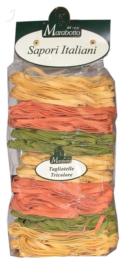Tagliatelle Primavera tricolori
Marabotto Tagliatelle Primavera tricolori
Marabotto
