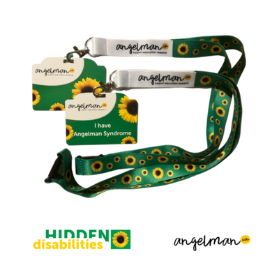 Hidden Disabilities sunflower lanyard and card for Angelman Syndrome