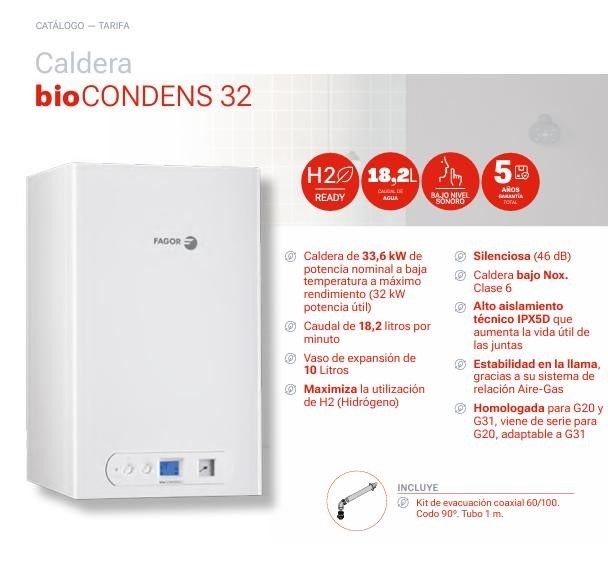 Caldera de condensación gas natural FAGOR Biocondens 32