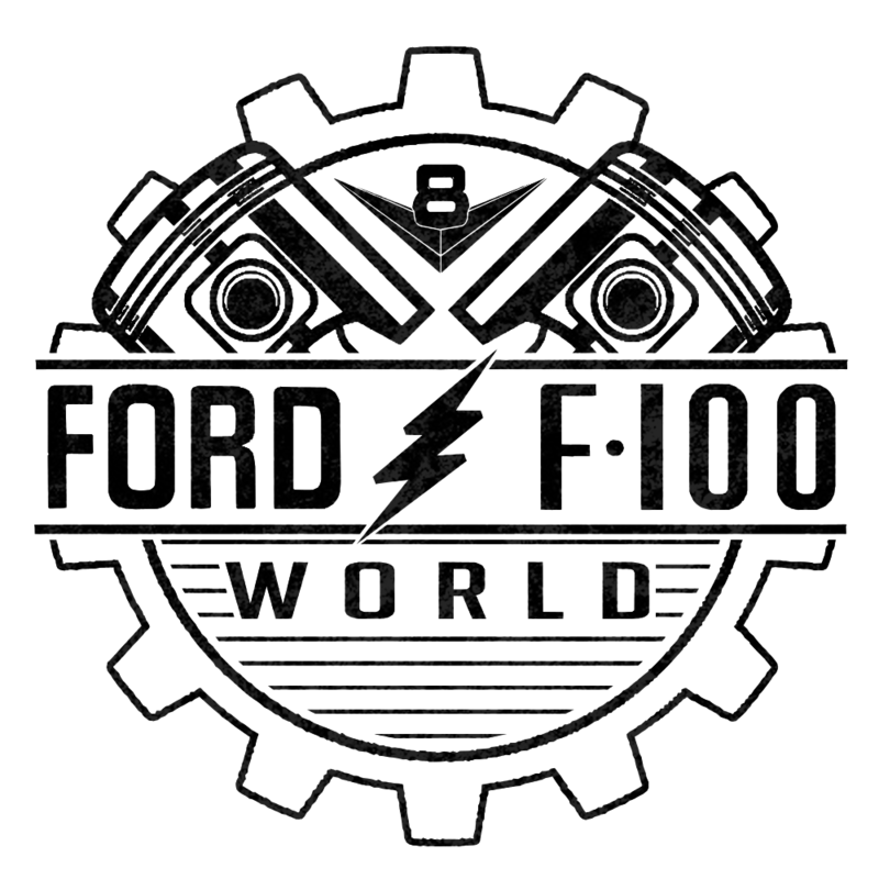 FordF100World Sticker White Black Lettering 3x3"
