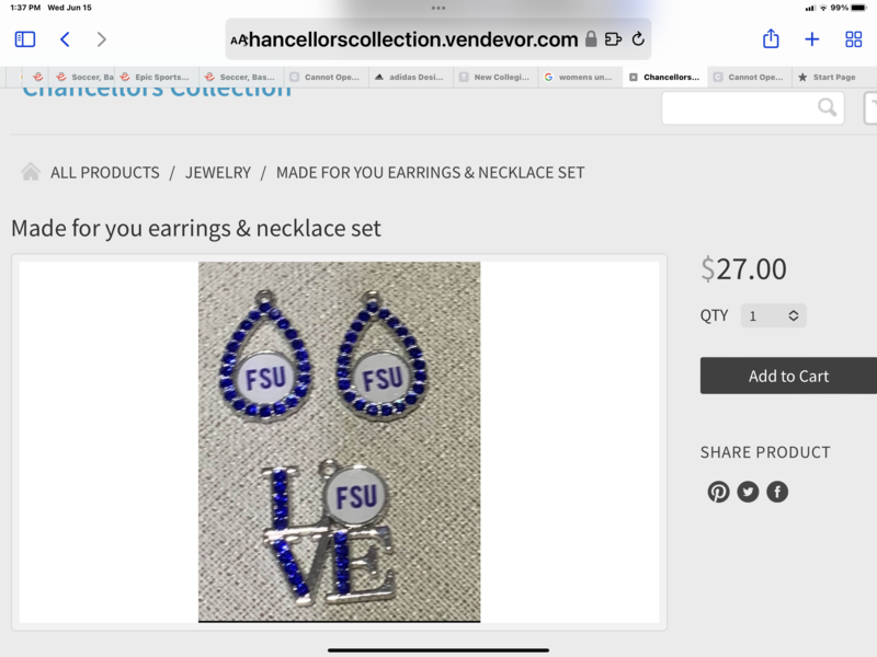 Custom made earrings and necklace set with your choice of gold tone or silver tone chain