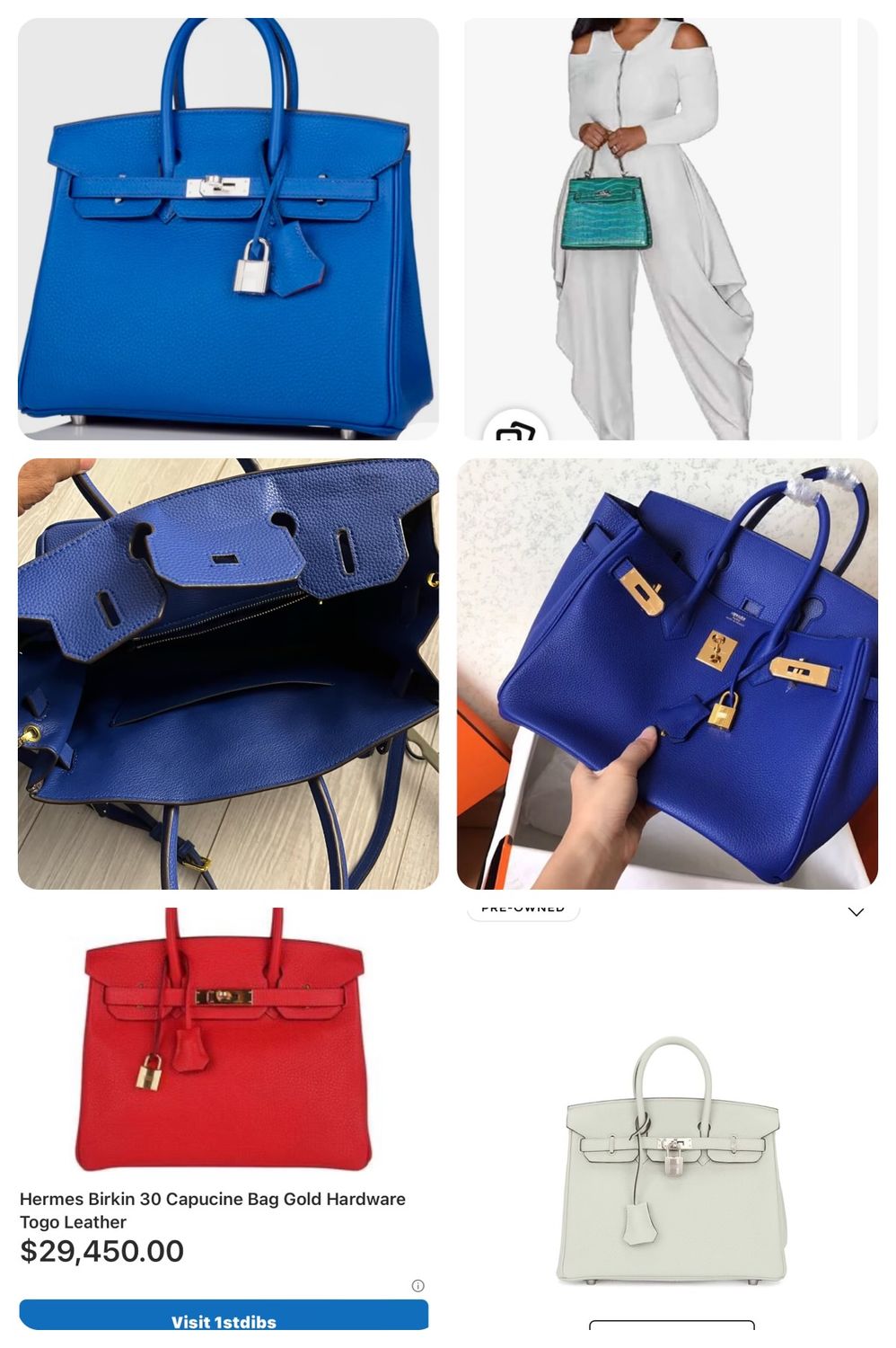 Hermes Berkin Style Handbag