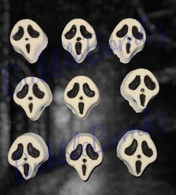 Tray of  Micro Ghost face  perfect to add in mylar bags &amp; Frosting Pots