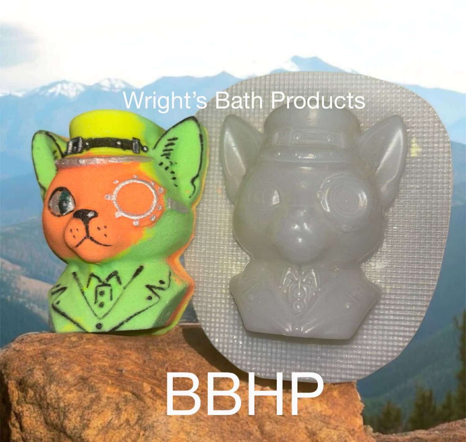 Steampunk cat bath bomb mould  BBHP EXCLUSIVE Approx 150g