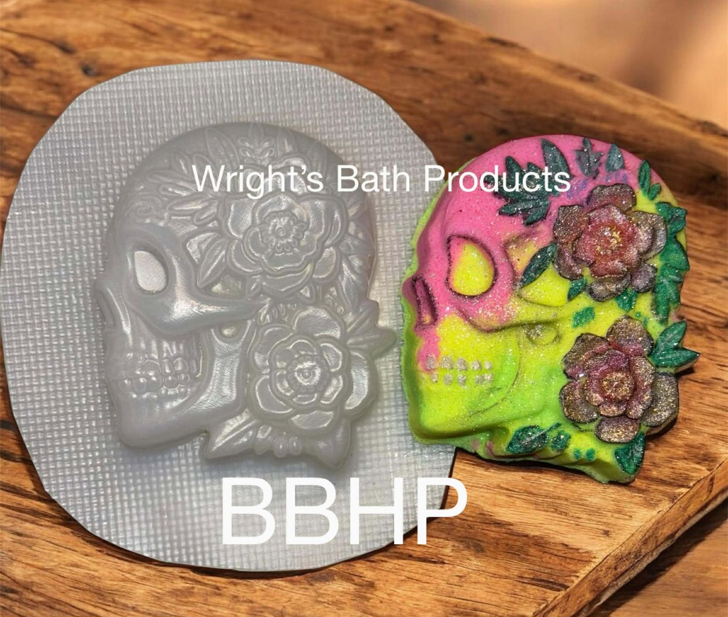 Flower skull 1 Bath bomb mould  BBHP EXCLUSIVE Approx 150g