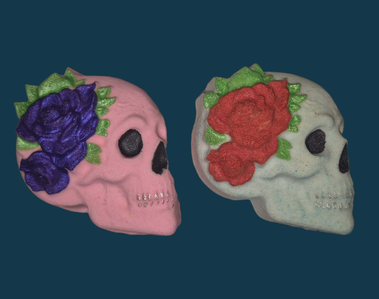 Flower skull 2 Bath bomb mould  BBHP EXCLUSIVE Approx 150g