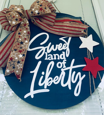 Sweet Land Of Liberty Door Hanger