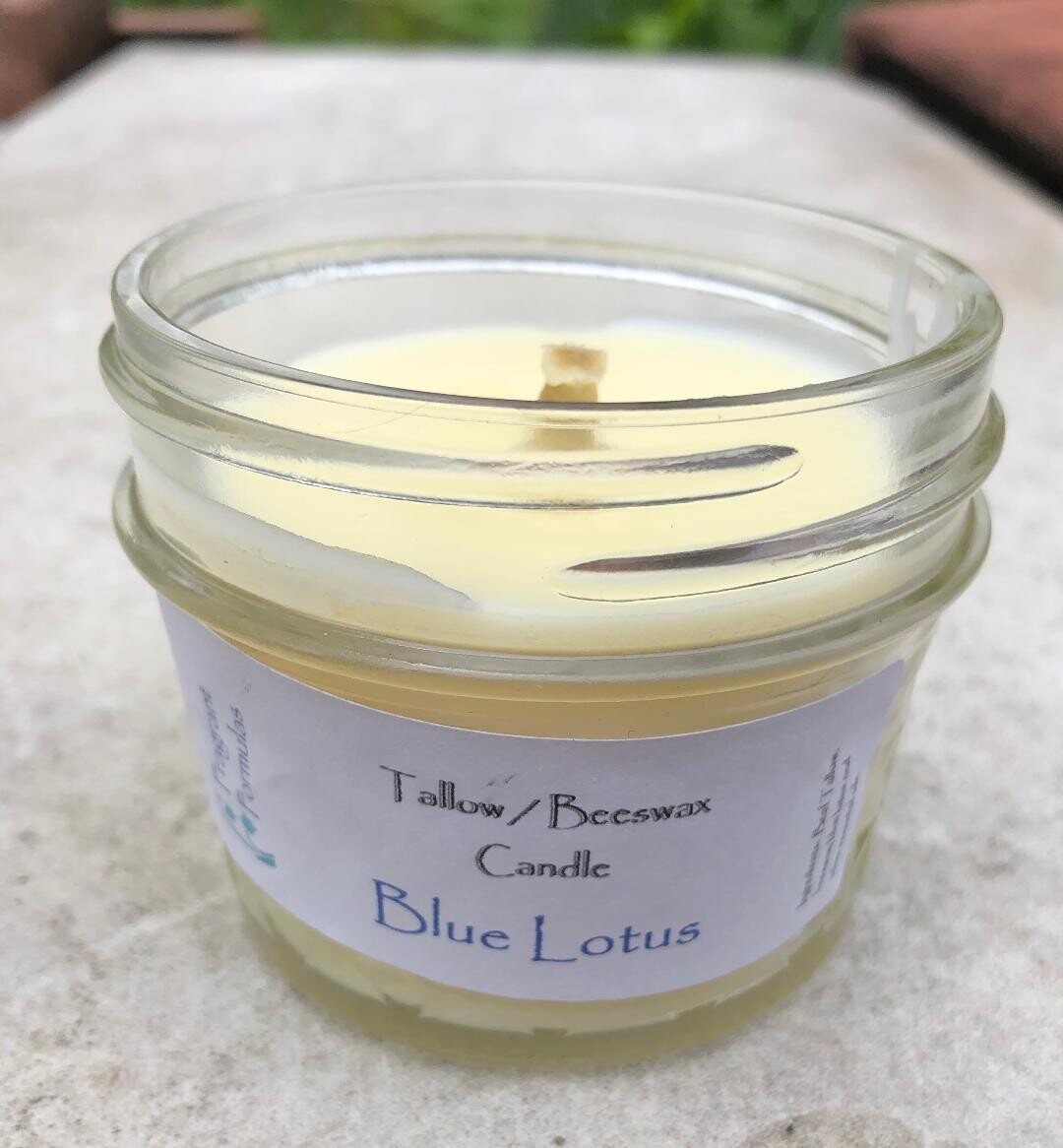 Blue Lotus Tallow/Beeswax Candle