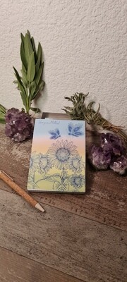 VergissMiNöd -A6 Designer Notizblock - 100 Blatt - mit Sommermotiv "Sonnenblumen"