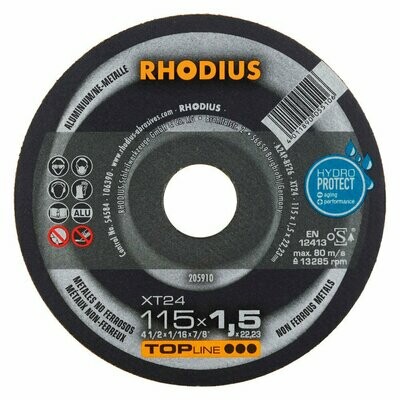 Rhodius XT24 115mm x 1mm x 22mm, aluminium cutting disk 5 per pack