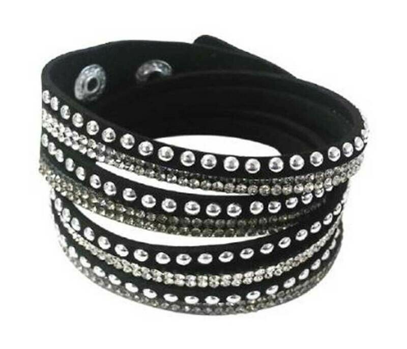 Women&#39;s Studded Bling Suede Bracelet