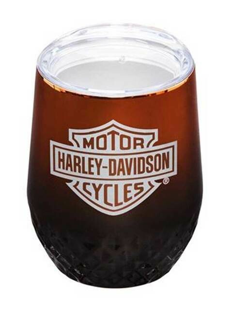 Harley-Davidson Electroplate B&S Insulated Stemless Tumbler Cup w/ Lid - 12 oz.