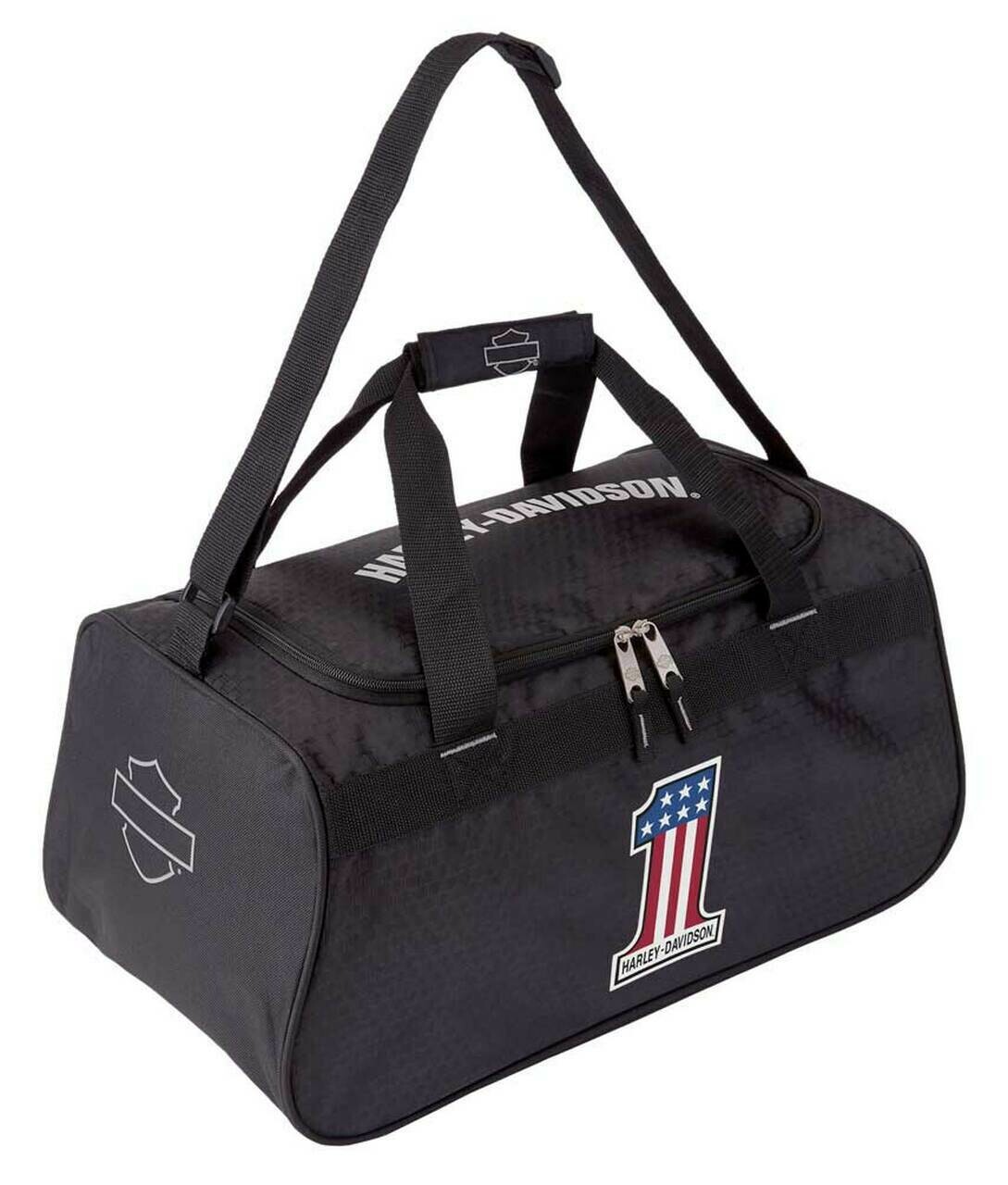 Harley-Davidson® #1 RWB Logo Sports Duffel Bag w/ Strap - Black