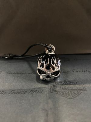 HARLEY SKULL HEAD BLACK FLAME BELL