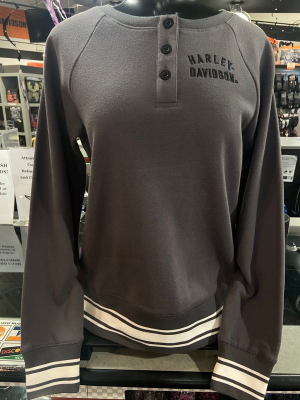 WOMEN&#39;S RACER CREWNECK PULLOVER