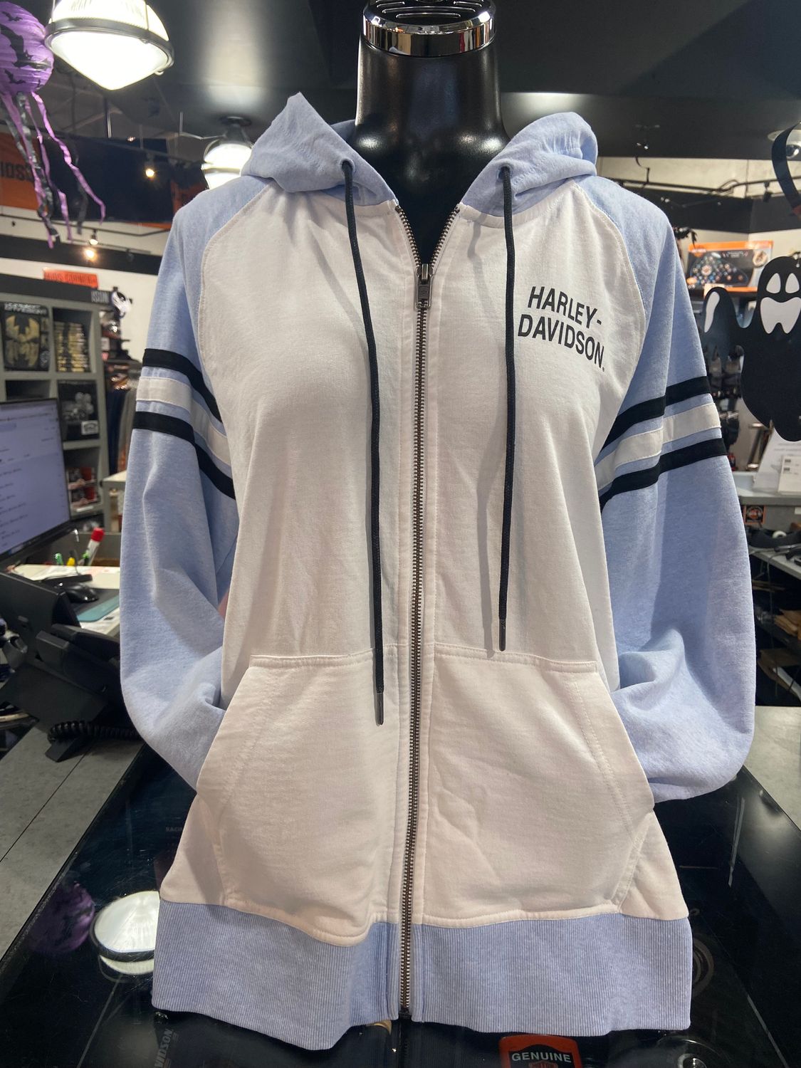 WOMEN&#39;S LIBERTY #1 ZIP UP HOODIE- BLUE