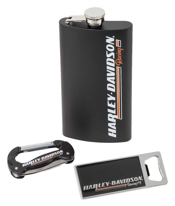 Harley-Davidson® Men&#39;s Racing Gift Set: Includes Flask, Bottle Opener &amp; Multi-Tool