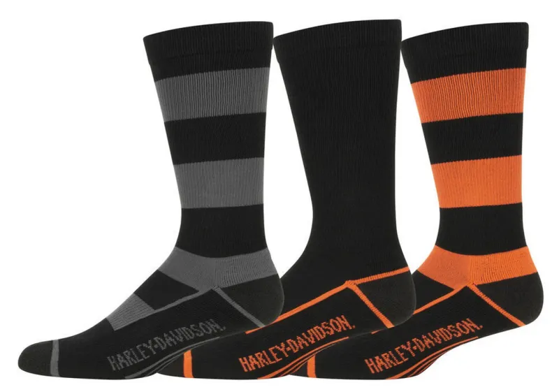 Harley-Davidson® Men&#39;s 3-Pack H-D Script Midcalf Socks Box Set – Multi Colored
