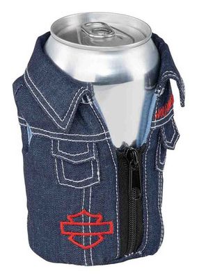 Harley-Davidson® 1970s Psychedelic Denim Can Cooler - Holds Standard 12 oz. Can