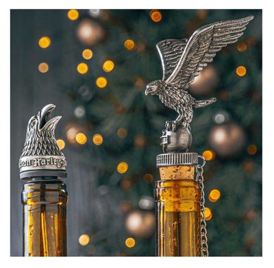 Harley-Davidson® Eagle Bottle Opener &amp; Stopper Pourer Set With Chain – Zinc Alloy