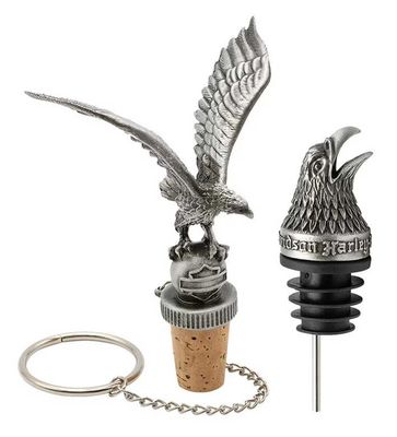 Harley-Davidson® Eagle Bottle Opener &amp; Stopper Pourer Set With Chain – Zinc Alloy
