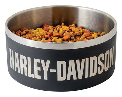 Harley-Davidson® Double-Wall Stainless Steel Insulated Pet Bowl - Large - Black
