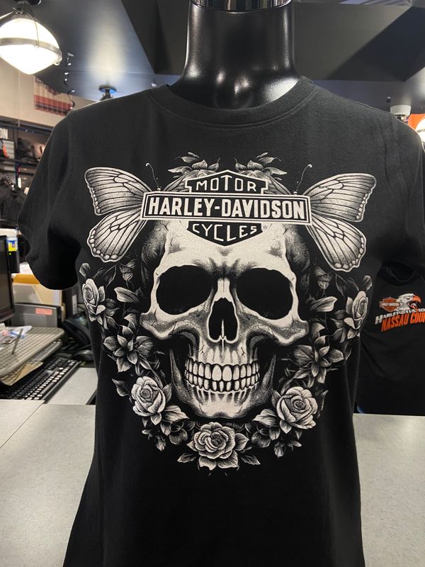 H-D SKULL FLUTTER TEE