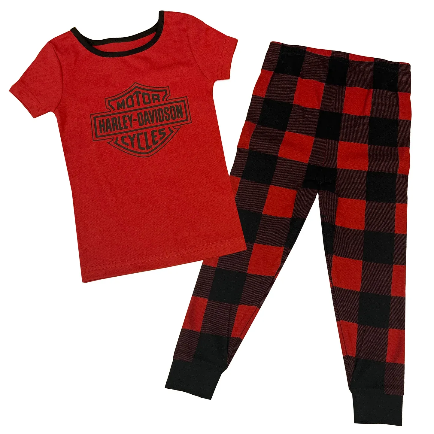 Harley-Davidson® Toddler &amp; Big Girls' Holiday Plaid Pajama Gift Set