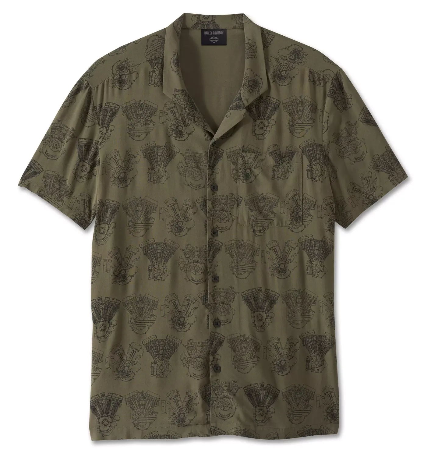 Harley-Davidson men´s Shirt Engine Aloha green