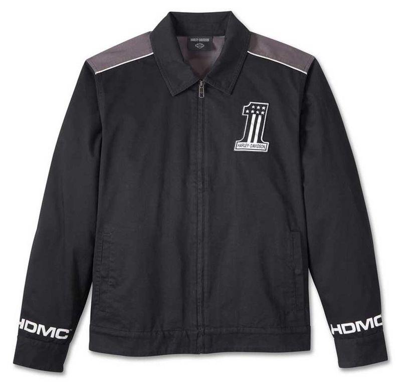 Harley-Davidson® Men's #1 Logo Casual Work Cotton Jacket - Black