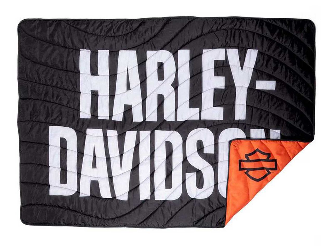 Harley-Davidson® Open Bar &amp; Shield Logo Outdoor Blanket w/ Bag, Water Resistant