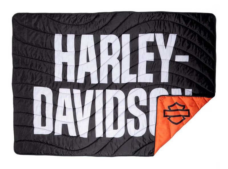 Harley-Davidson® Open Bar &amp; Shield Logo Outdoor Blanket w/ Bag, Water Resistant