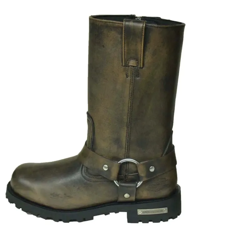 UNIK'S Brown Harness - Men's Motorcycle Biker Leather Boots