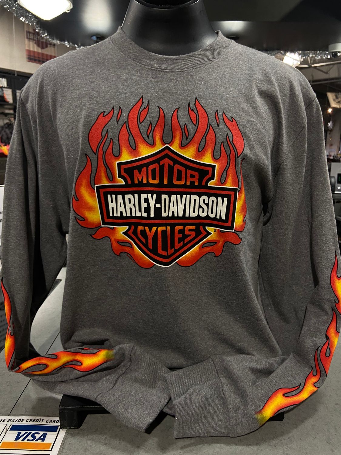 H-D Flamin' Shield Men's Long Sleeve