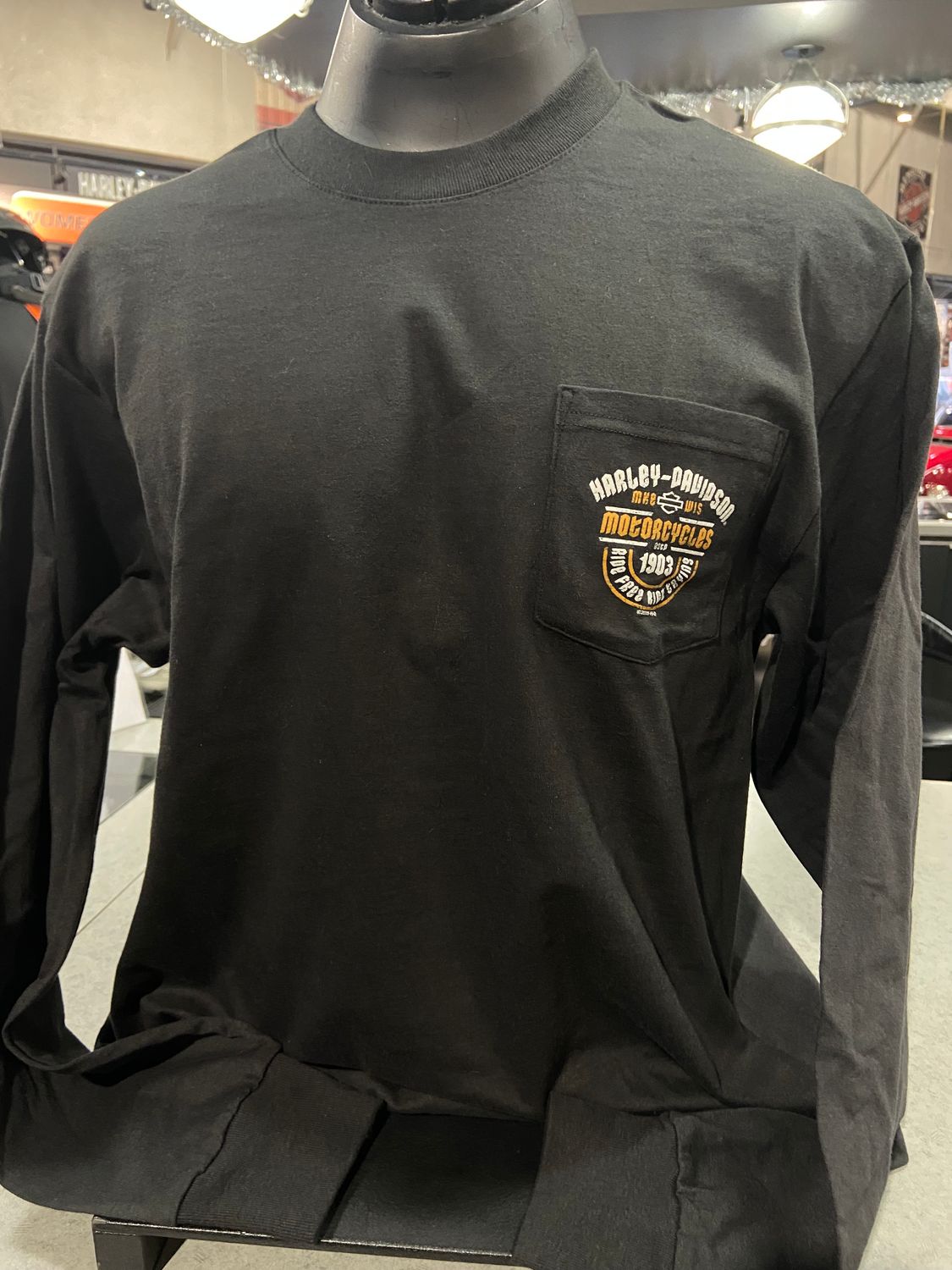 H-D Trying Men's Long Sleeve Pocket Tee