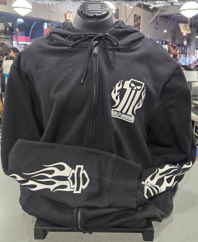 H-D Dark Flame Zip Up Hoodie