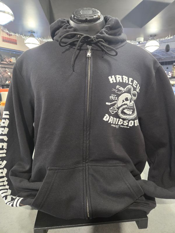 TROUBLE ZIP UP HOODIE