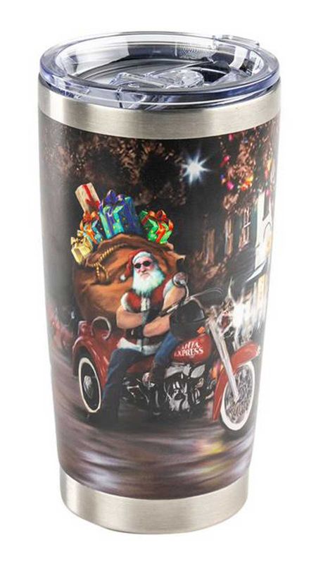 Harley-Davidson® Biker Santa Travel Mug, Double-Wall Stainless Steel, 20 oz.